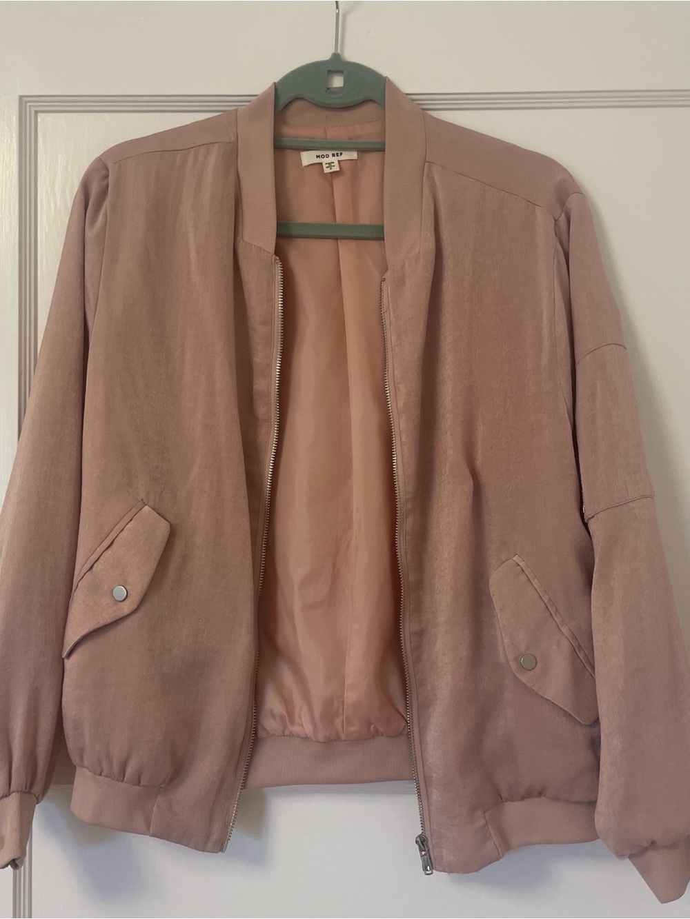 Blush Bomber Jacket – Lightweight Zip Front